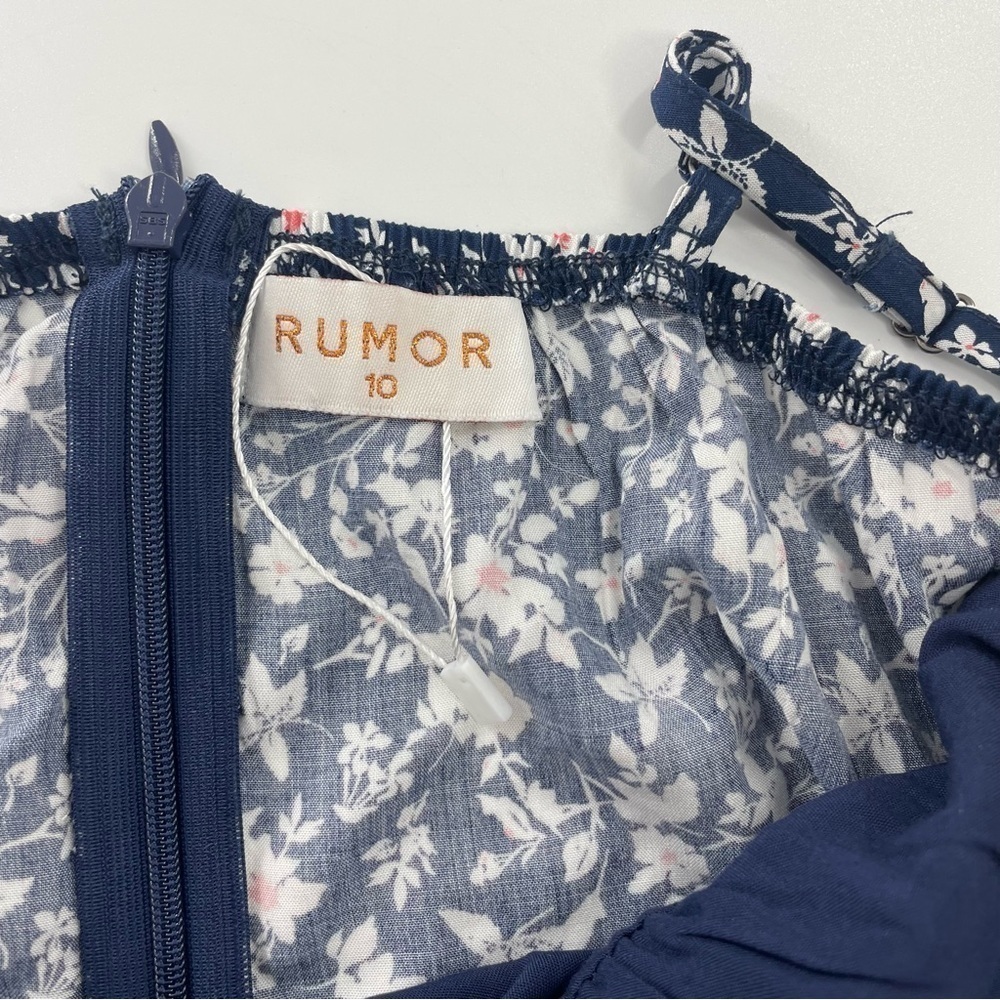 RUMOR Floral Ditzy Daisy Navy Blue spaghetti strap lined mini dress - Picture 9 of 9